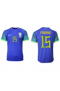 Brazilië Fabinho #15 Voetbaltruitje Uit tenue WK 2022 Korte Mouw